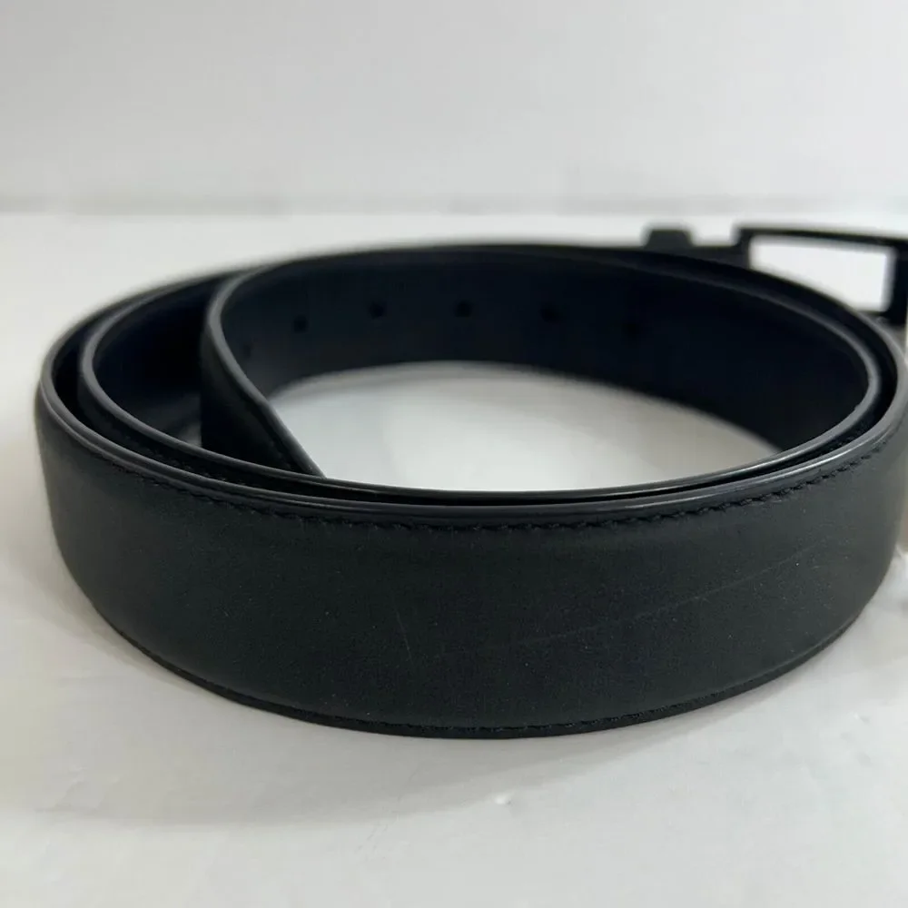 Alfani Saffiano Belt‎ Mens XL 42-44 Black Faux Leather